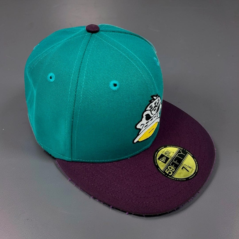 New Era 59Fifty Hat Club Exclusive Anaheim Mighty Ducks Wild Wing Mascot 7 1/8 - Picture 4 of 12